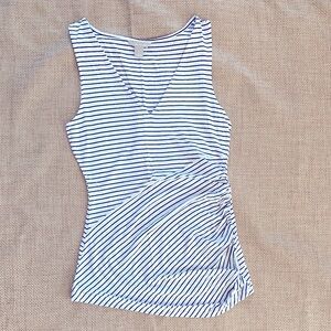 Banana Republic Navy and White Striped Tank Top